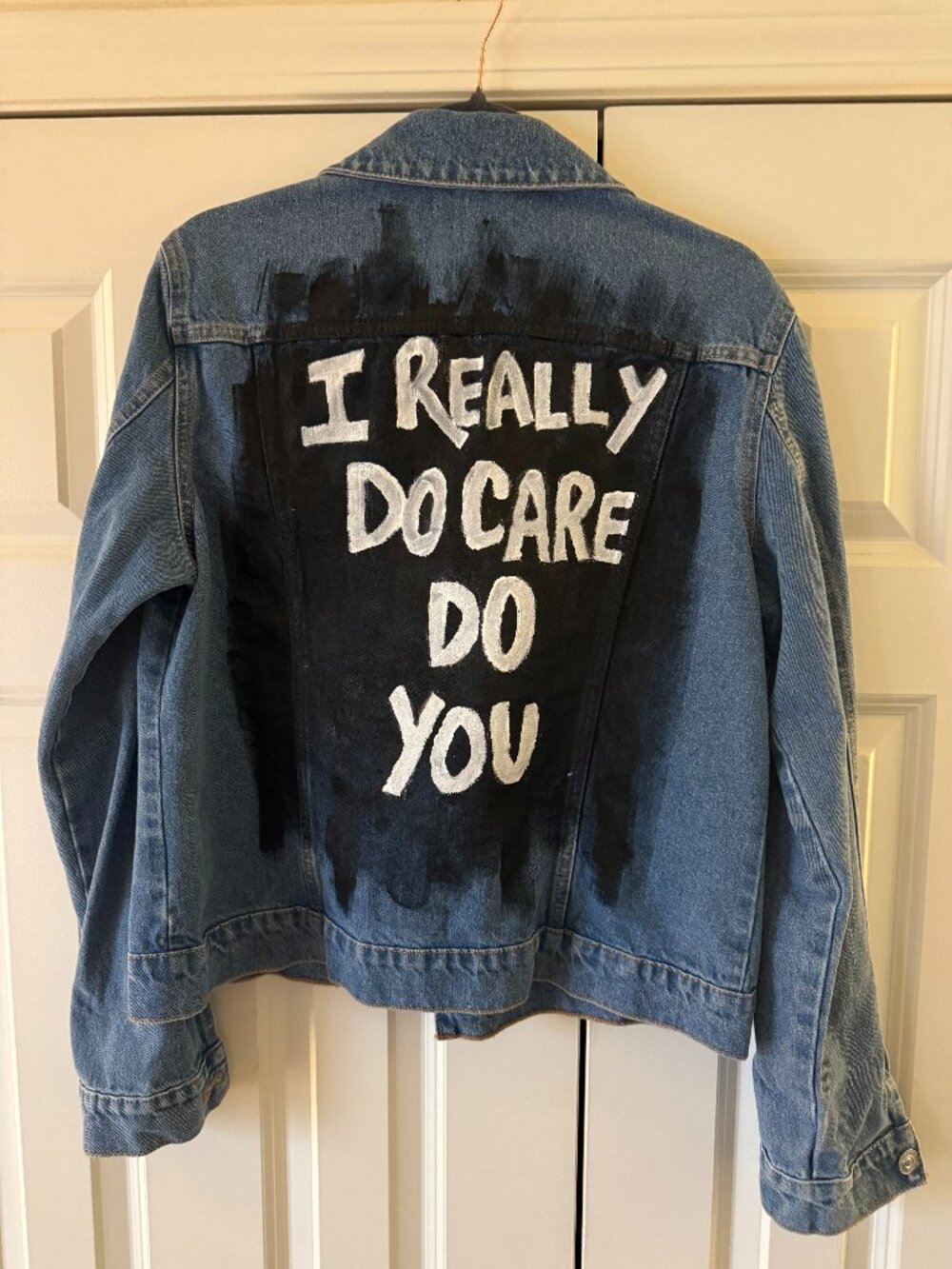 One-of-a-Kind Hand-Painted Hudson Los Angeles Denim Jacket | L/XL | Wearable Art